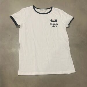 Womens White small shop Mickey Mouse Club tee